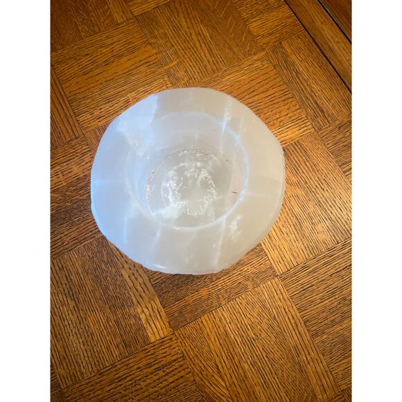 Z GALLERIE SELENITE RAW EDGE CANDLE HOLDER - Picture 2 of 5